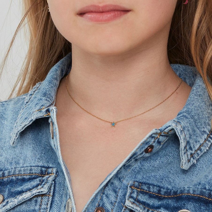 Barnsmycken Edblad | Sky Necklace Kids Blue Gold