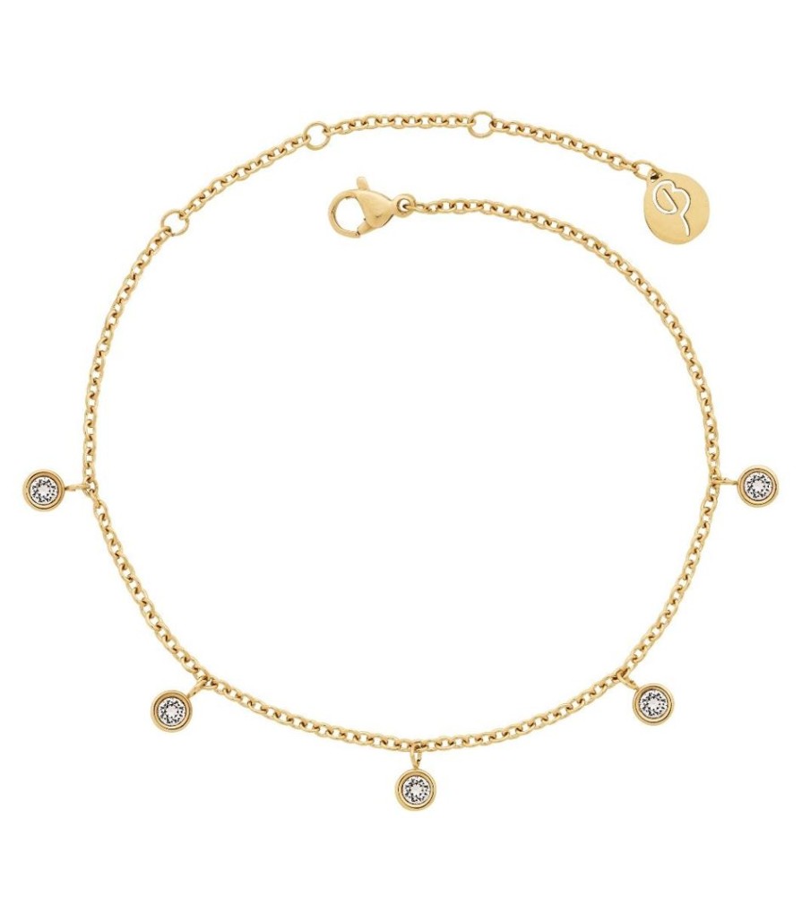 Fotlankar Edblad | Dew Drop Anklet Gold