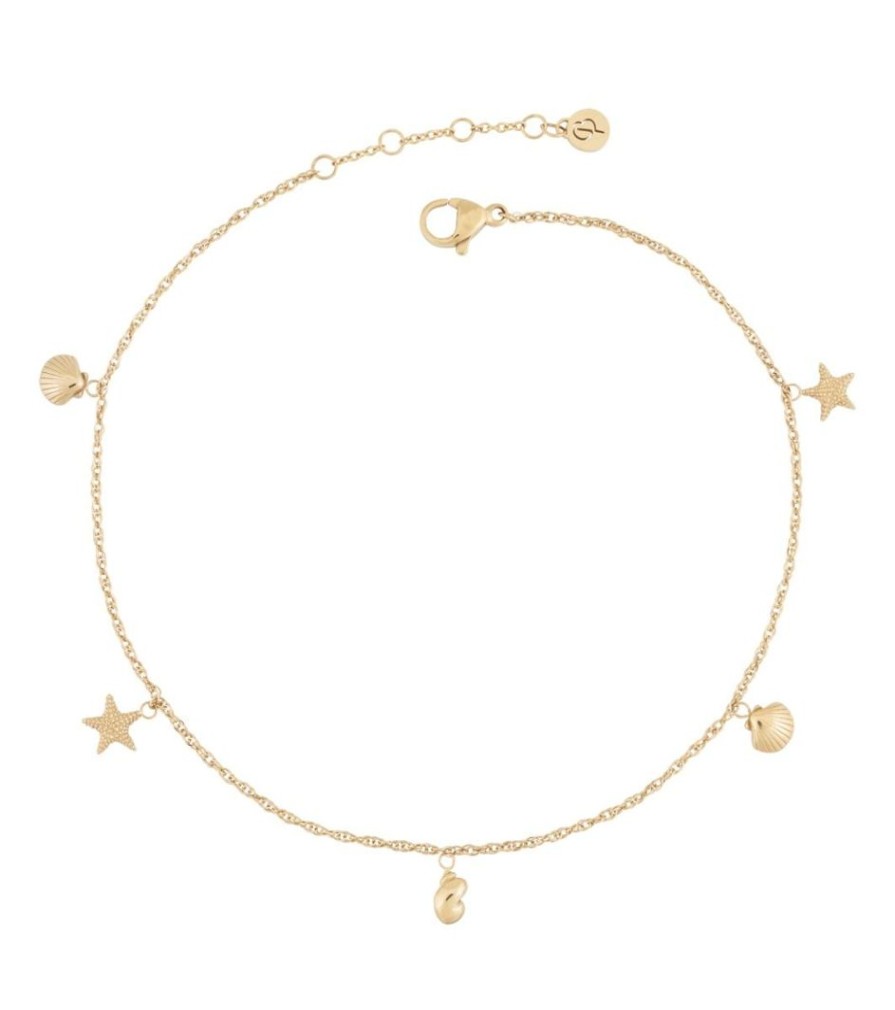 Fotlankar Edblad | Beachcomber Anklet Multi Gold