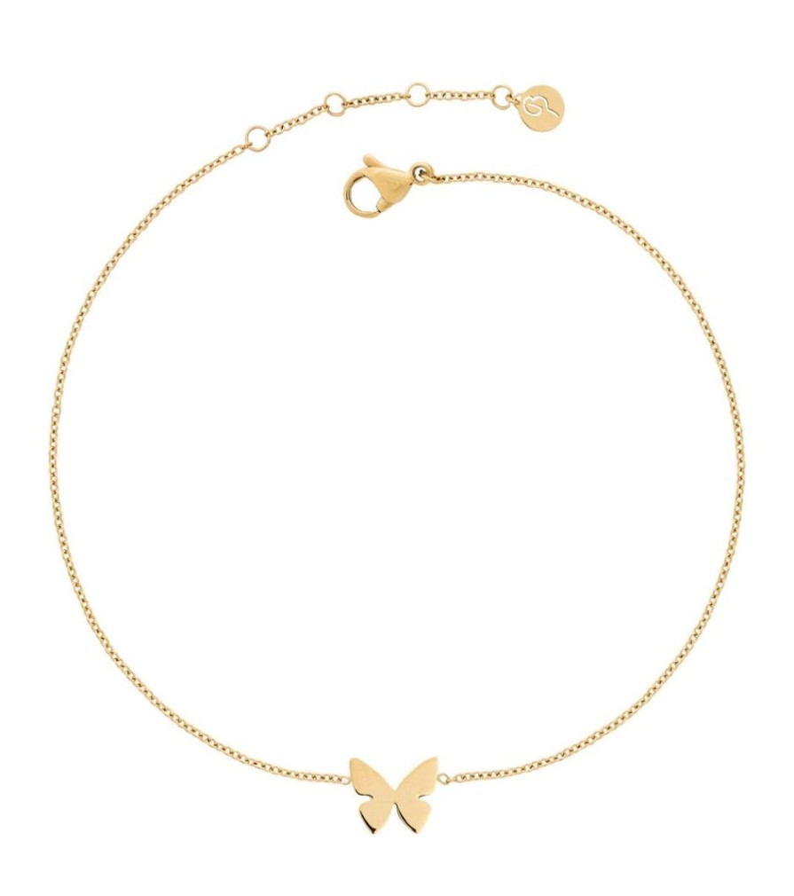 Fotlankar Edblad | Papillon Anklet Gold