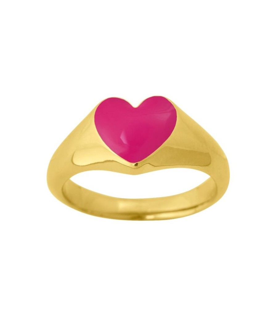 Ringar Edblad | Signet Ring Heart Fuchsia Gold