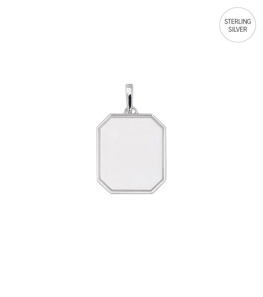 Charm Bar Edblad | Engravable Octagon Pendant Silver