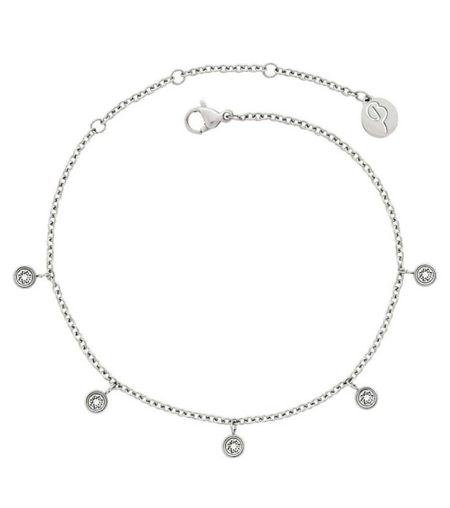 Fotlankar Edblad | Dew Drop Anklet Steel