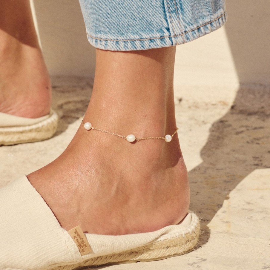 Fotlankar Edblad | Perla Anklet Gold