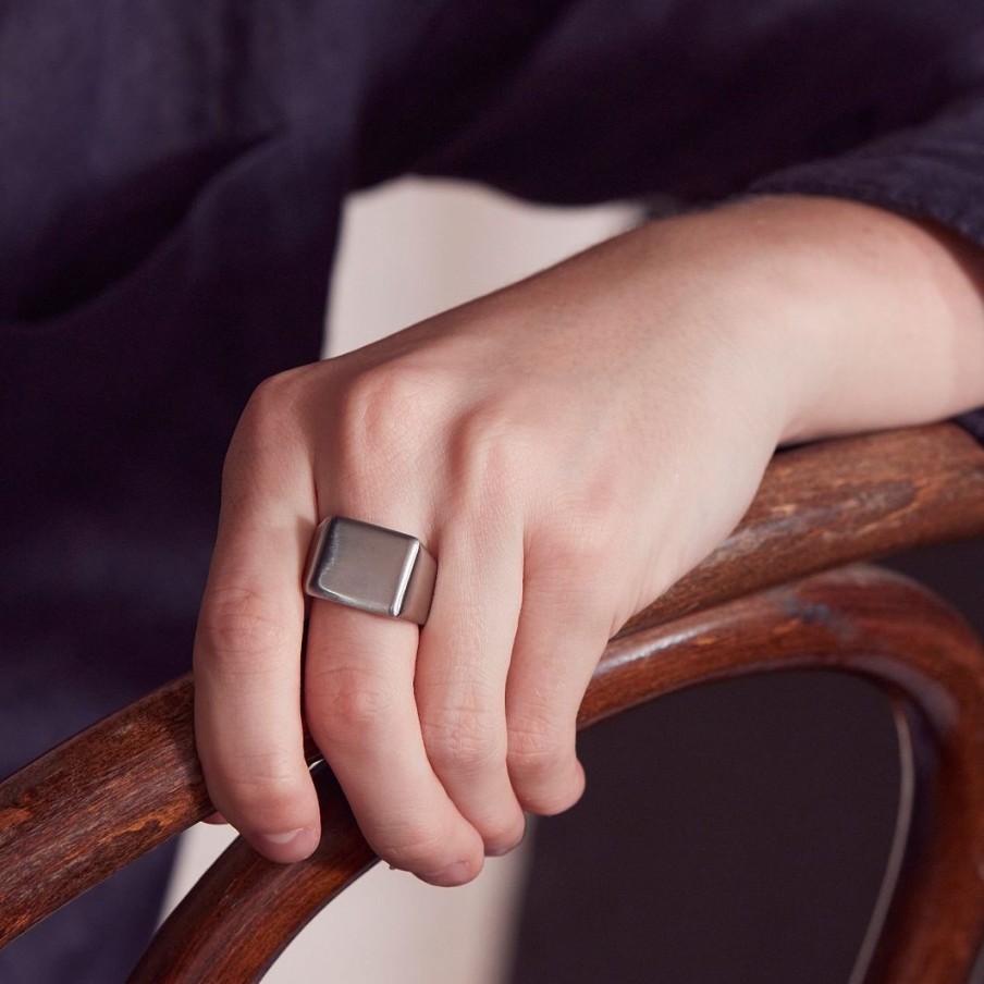 Herrsmycken Edblad | Cole Signet Ring Matt Steel